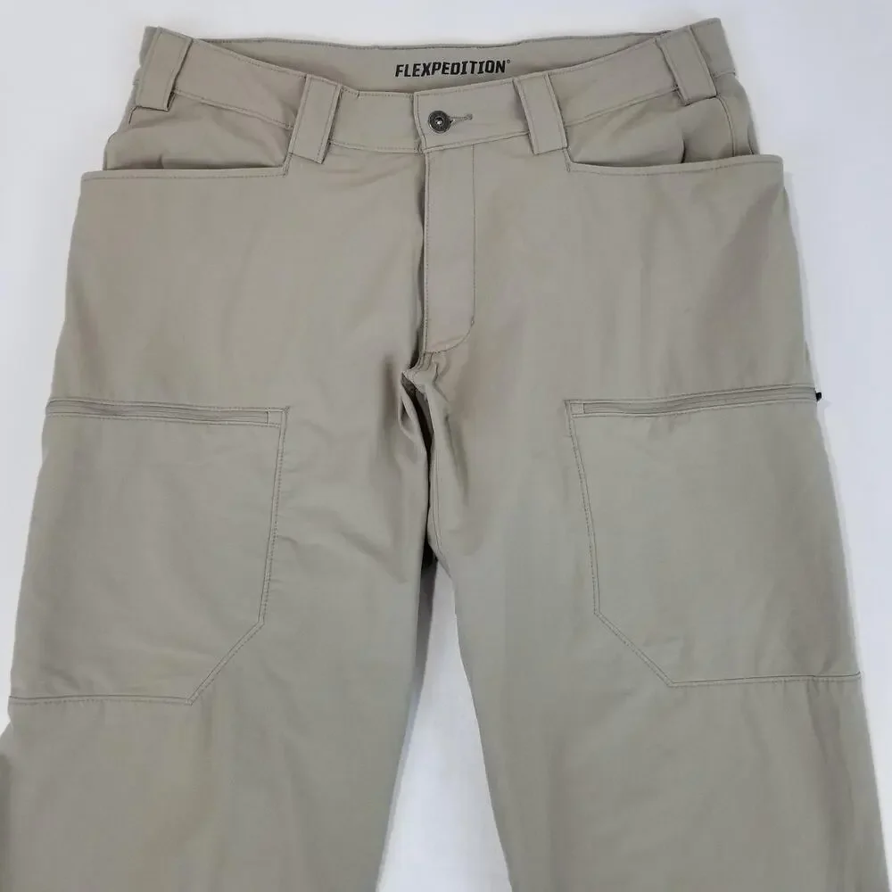 Duluth Trading Co Flexpedition Pants Mens 36x31 Beige Nylon Relaxed Fit Workwear